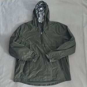 The Very Warm Windbreaker XXL Green Hooded Unisex Streetwear Lightweight Jacket